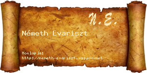Németh Evariszt névjegykártya